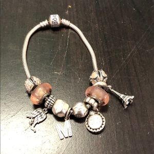 Pandora bracelet with charms
